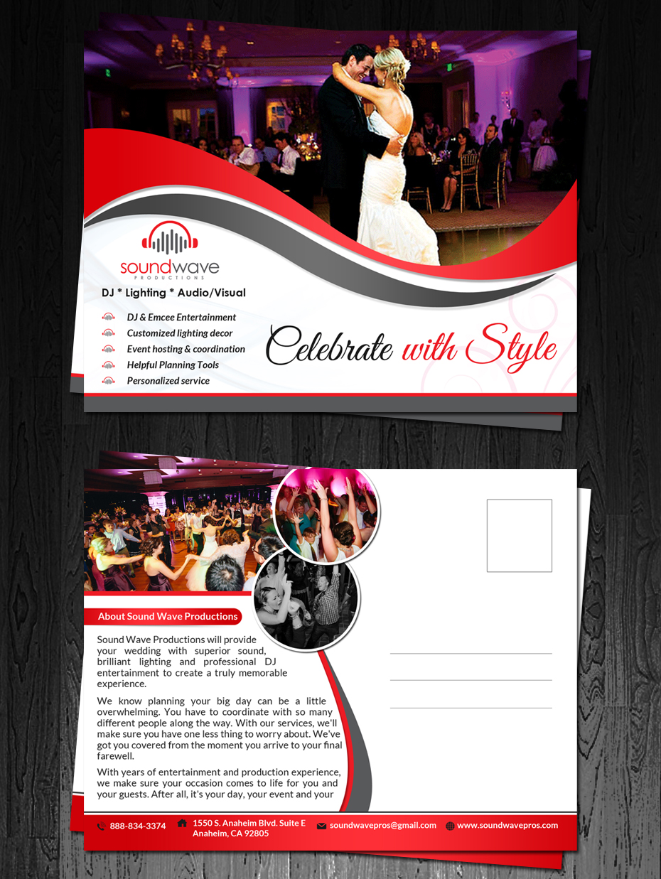 Postcard Design by debdesign for SoundWave Productions Inc. | Design #9949040