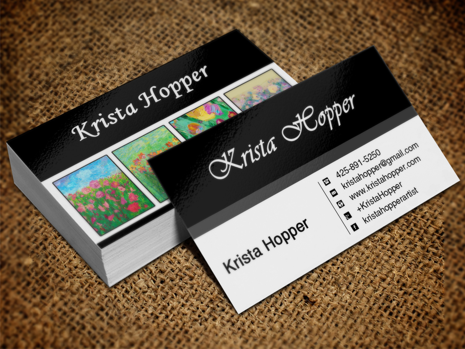 colorful personable artists business card design for a company by artists business card
