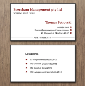 Business Card Design by Lanka Ama for EVERSHAM MANAGEMENT PL | Design: #9938664