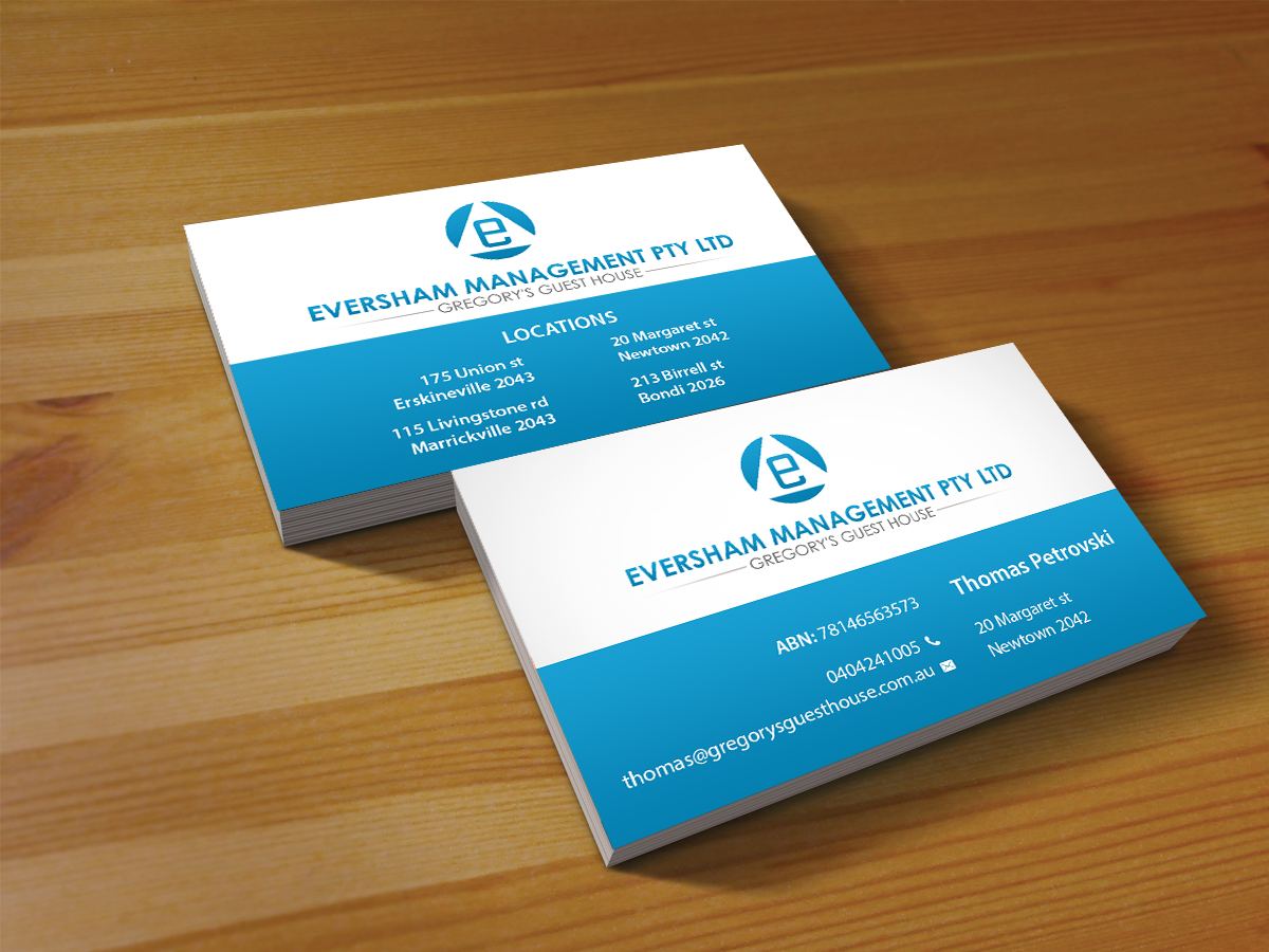 Business Card Design by Creations Box 2015 for EVERSHAM MANAGEMENT PL | Design #9938754