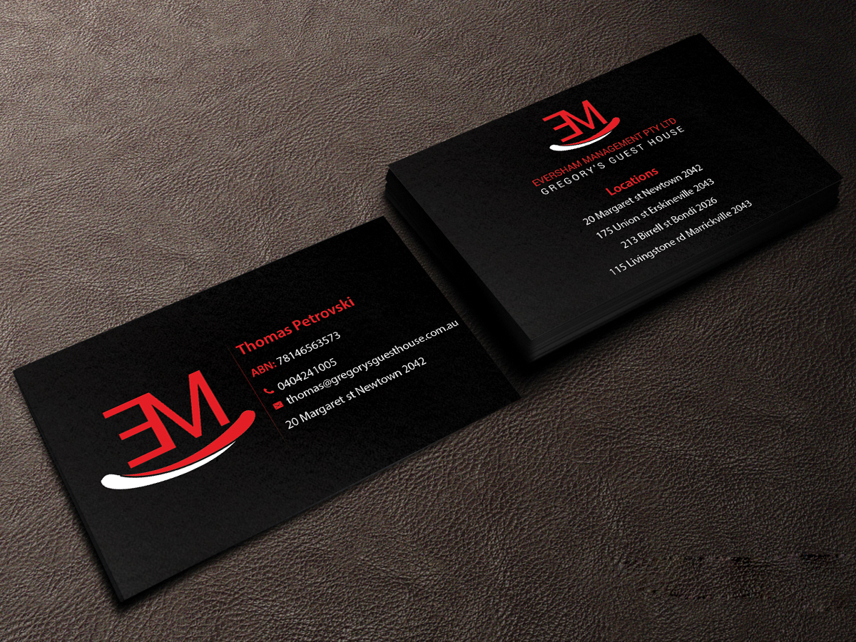 Diseño de Tarjeta de Presentación por Creations Box 2015 para EVERSHAM MANAGEMENT PL | Diseño #9938823