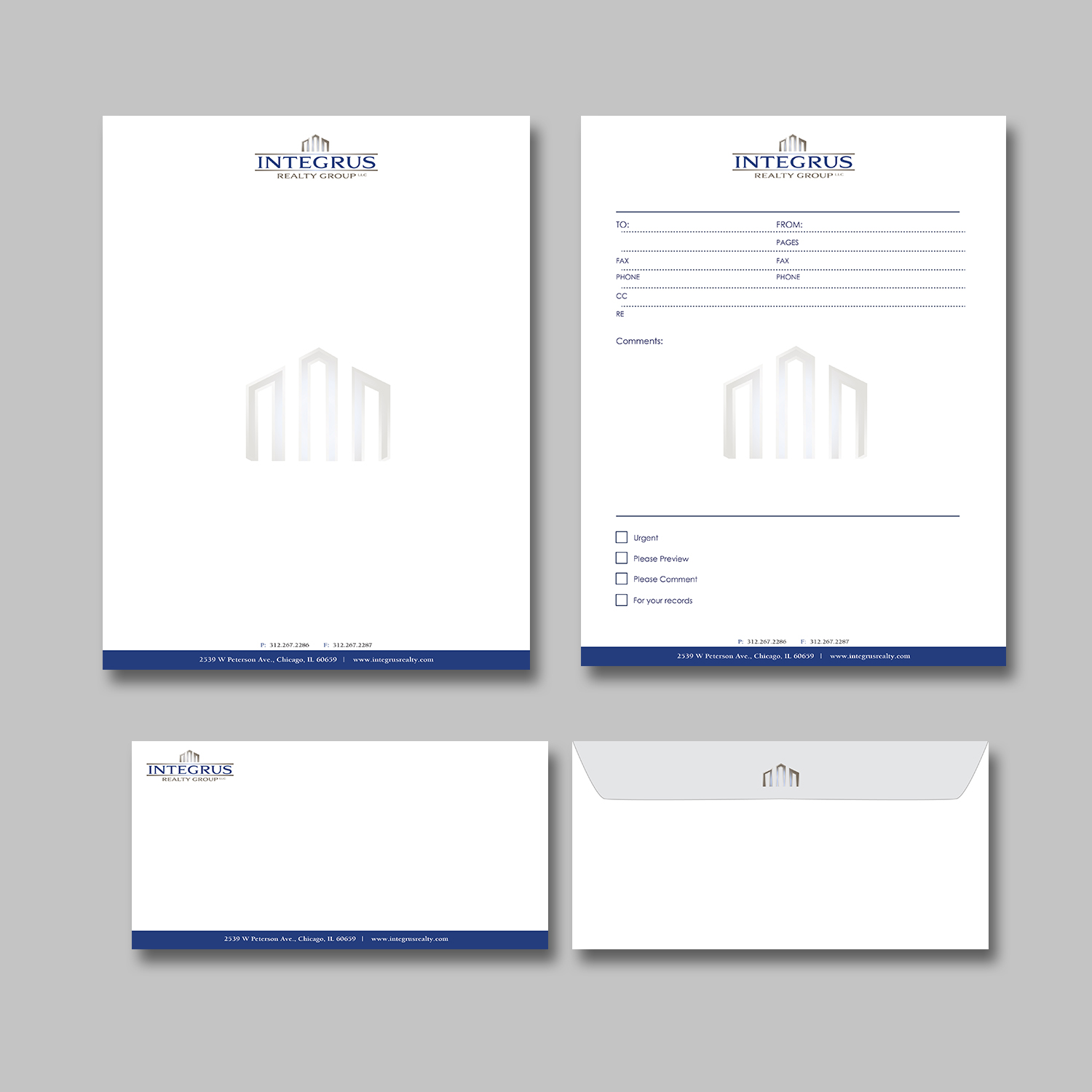 Stationery Design by kousik for Integrus Realty Group LLC | Design #10331119