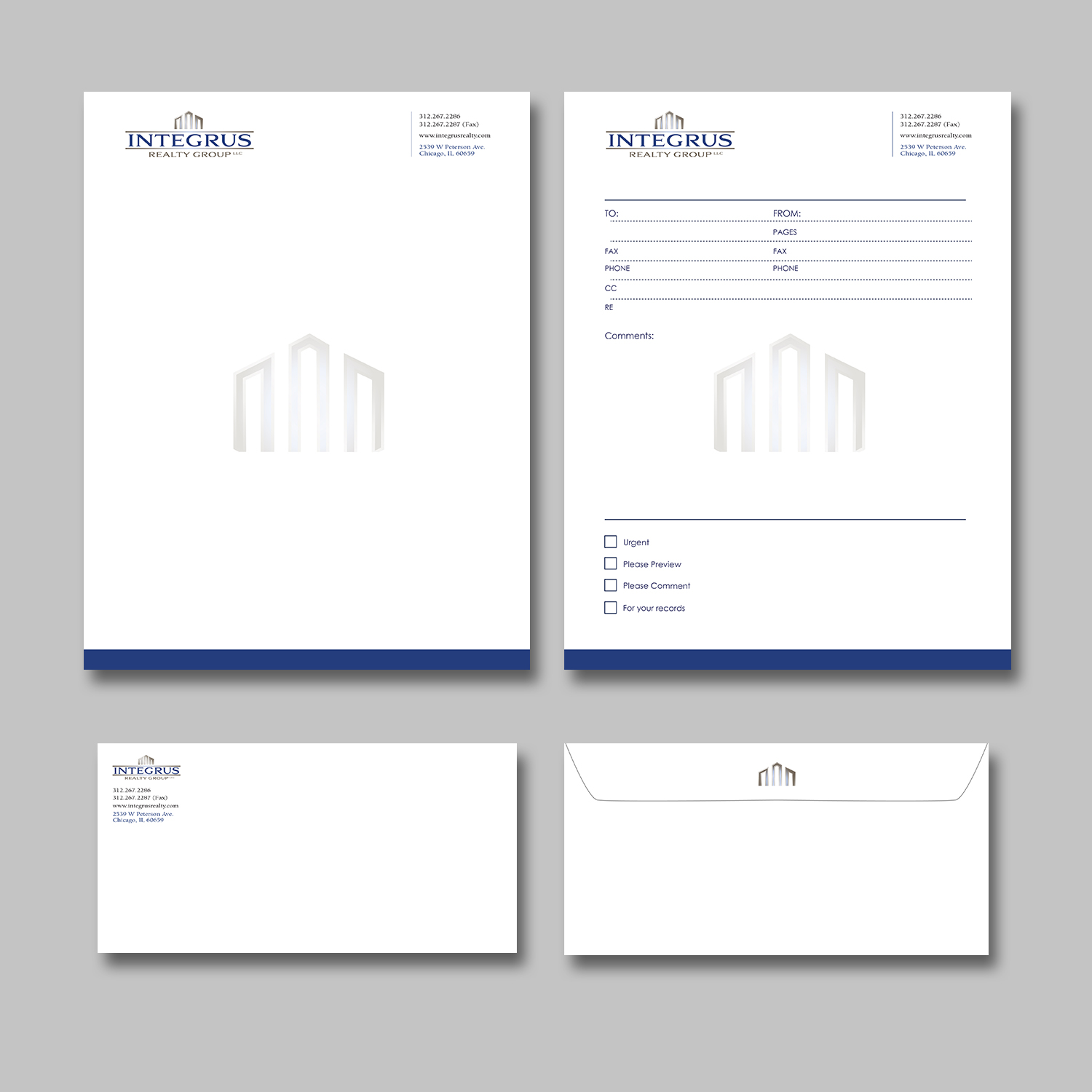 Stationery Design by kousik for Integrus Realty Group LLC | Design #10331121