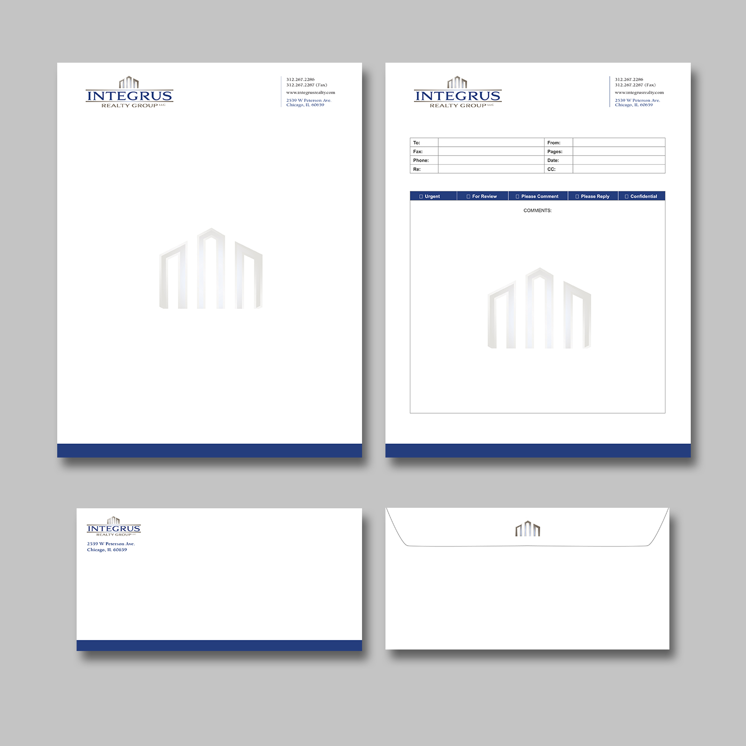 Stationery Design by kousik for Integrus Realty Group LLC | Design #10331122