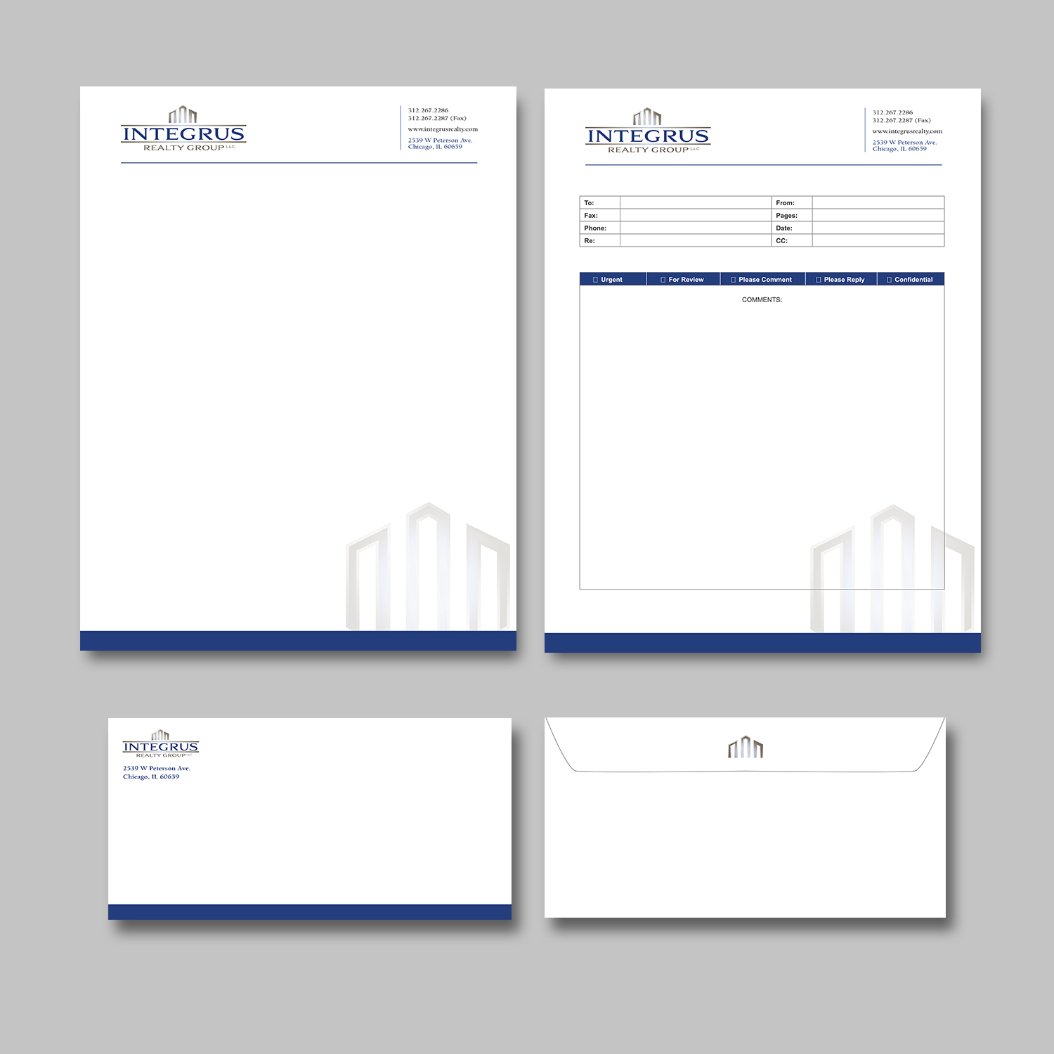 Stationery Design by kousik for Integrus Realty Group LLC | Design #10973287