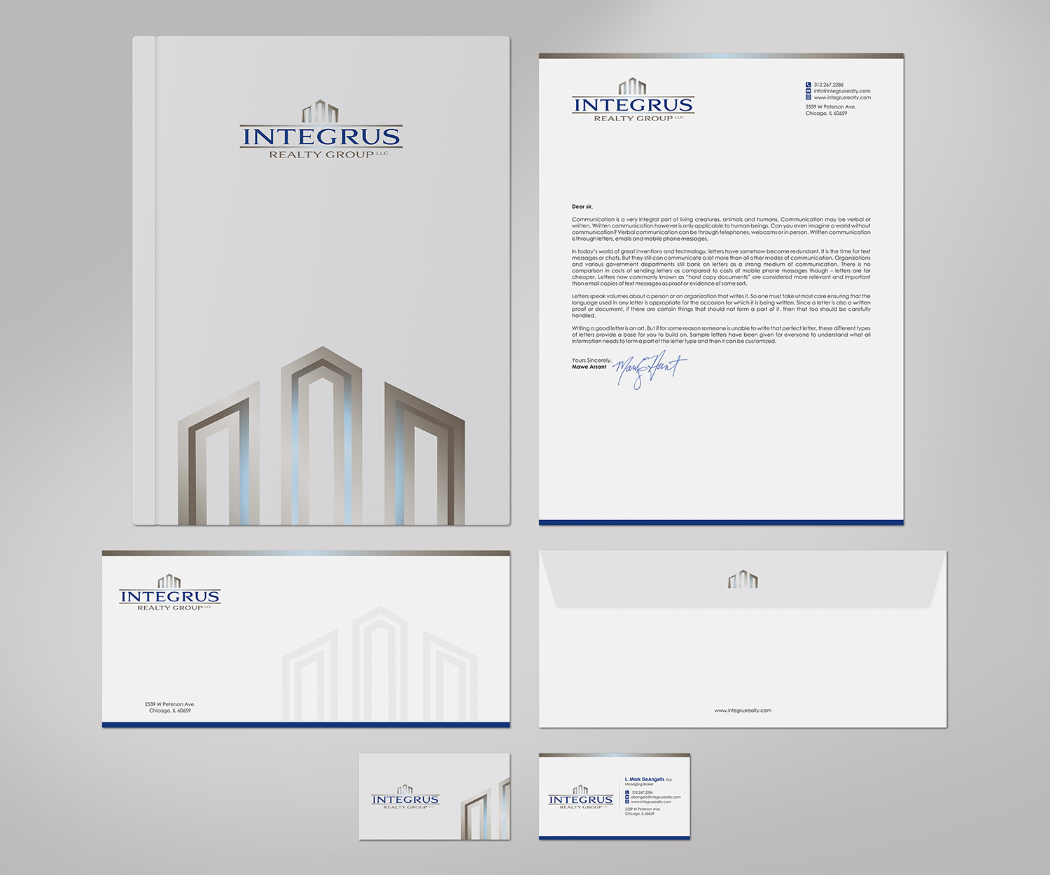 Stationery Design by logodentity for Integrus Realty Group LLC | Design #10004862