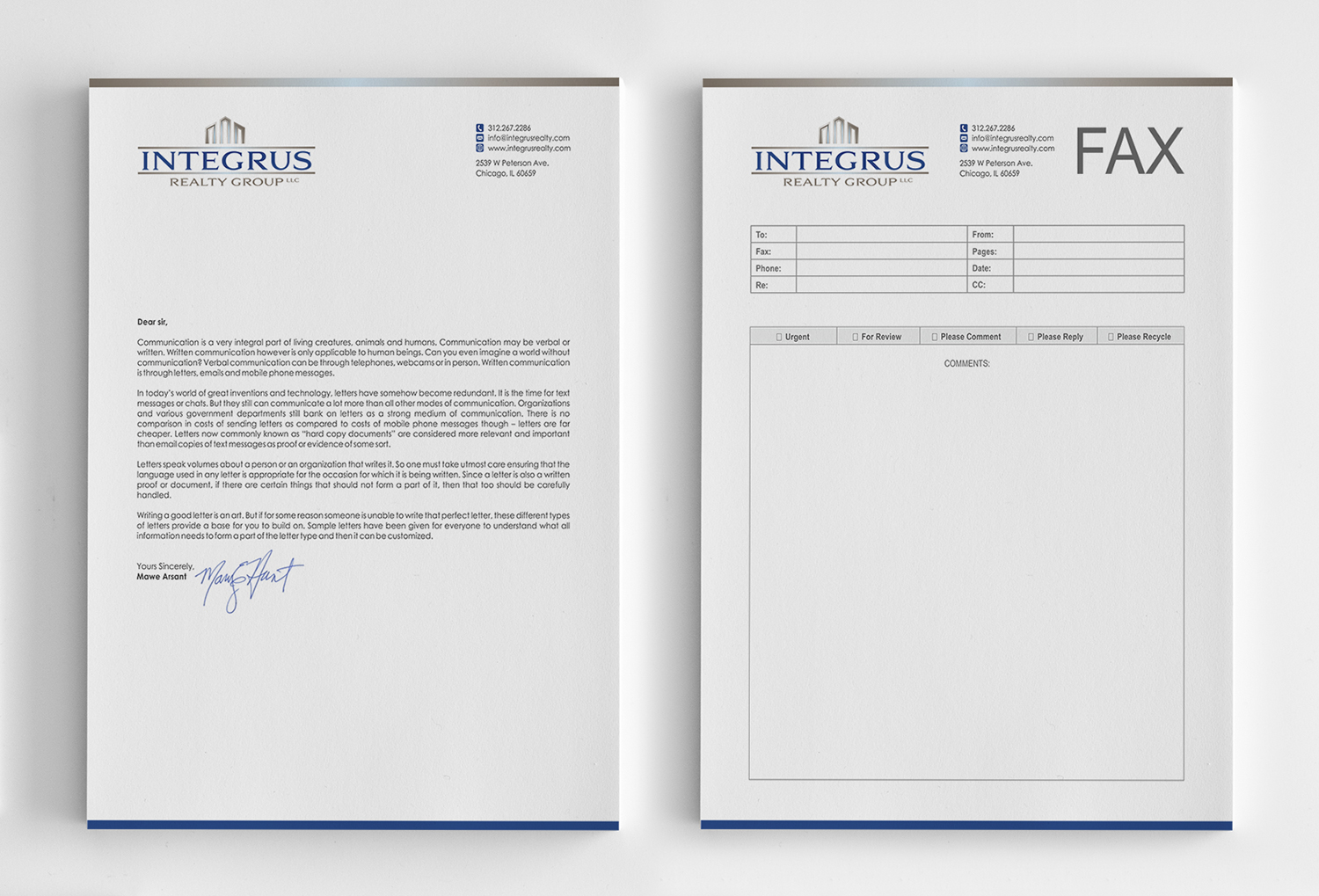 Stationery Design by logodentity for Integrus Realty Group LLC | Design #10004865