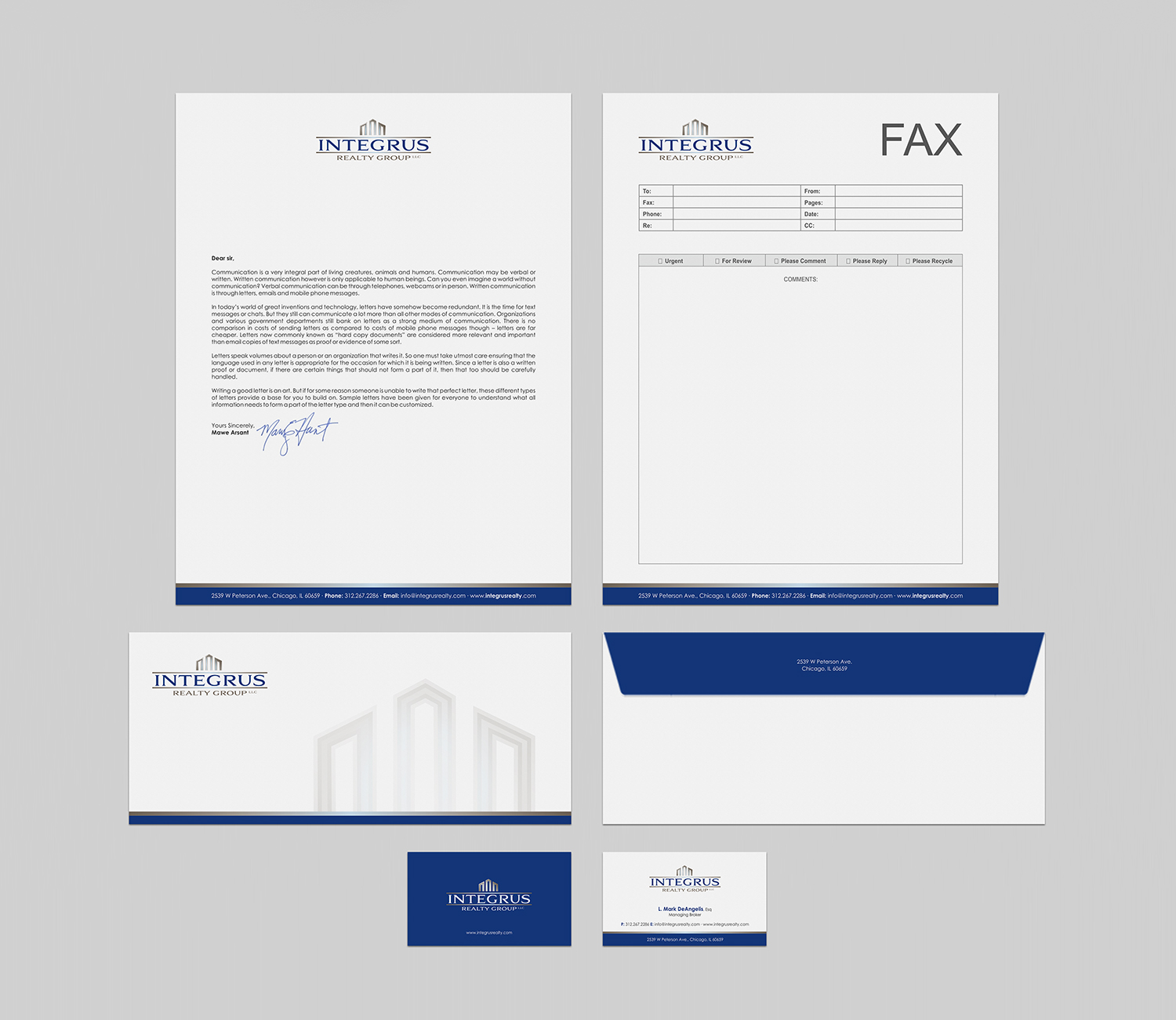 Stationery Design by logodentity for Integrus Realty Group LLC | Design: #10311130
