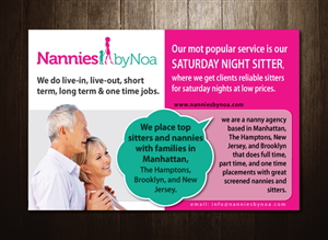 Newspaper Ad Design by meet007 for Nannies+by+Noa | Design: #2142453