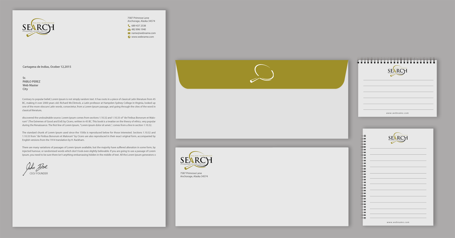 Stationery Design by chandrayaan.creative for PNW Search | Design #10792992