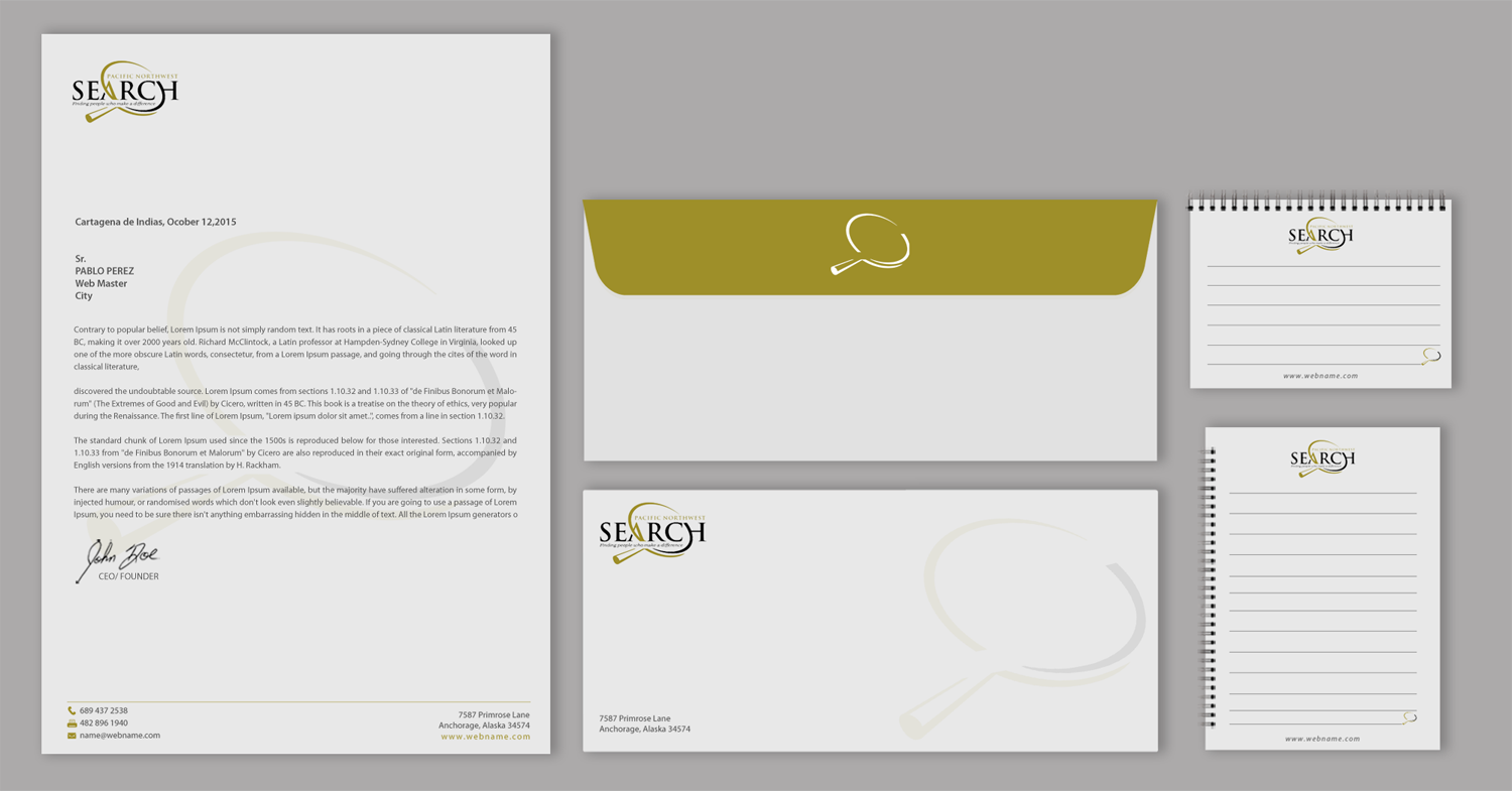 Stationery Design by chandrayaan.creative for PNW Search | Design #10792993