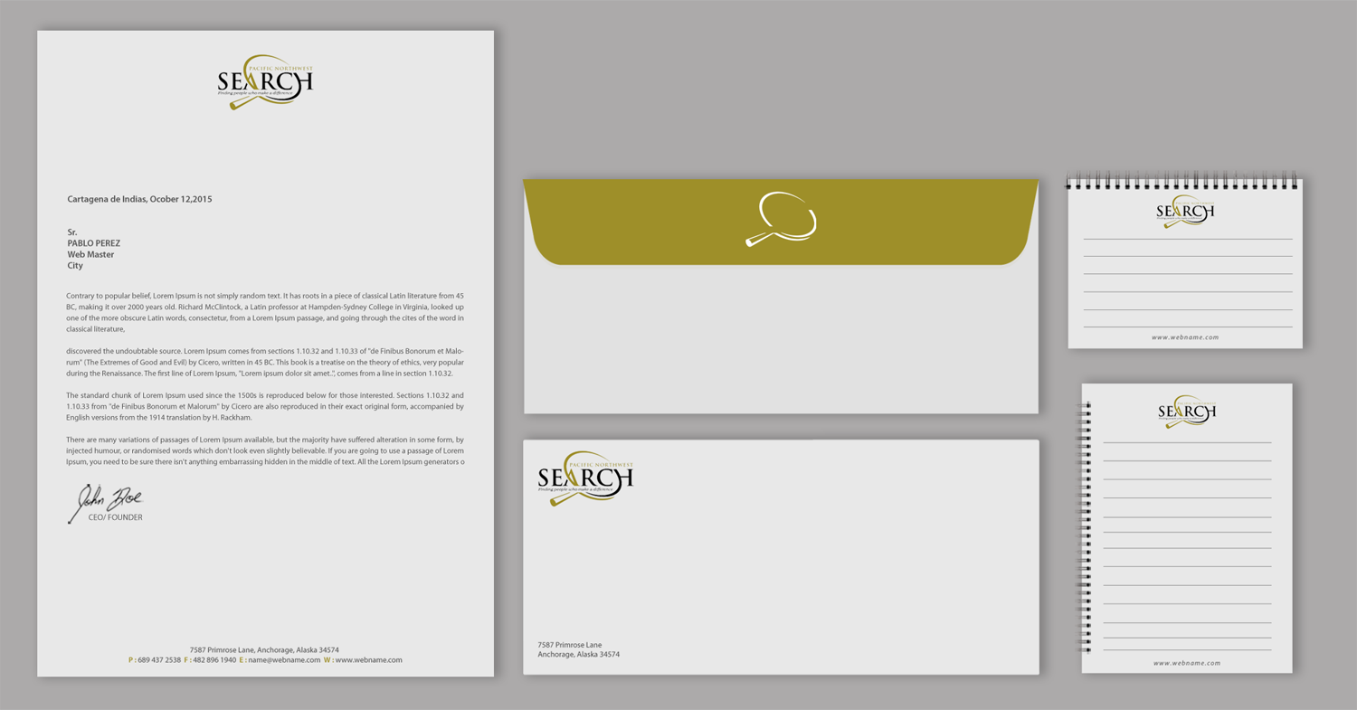 Stationery Design by chandrayaan.creative for PNW Search | Design #10792994