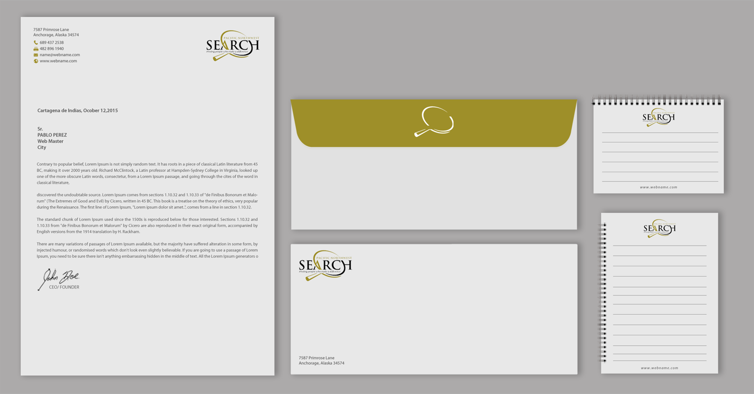 Stationery Design by chandrayaan.creative for PNW Search | Design #10792995