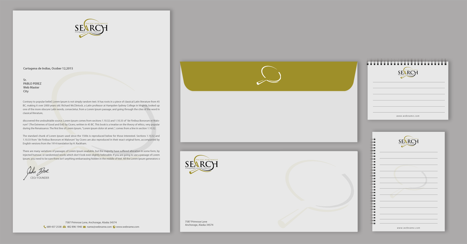 Stationery Design by chandrayaan.creative for PNW Search | Design #10792996