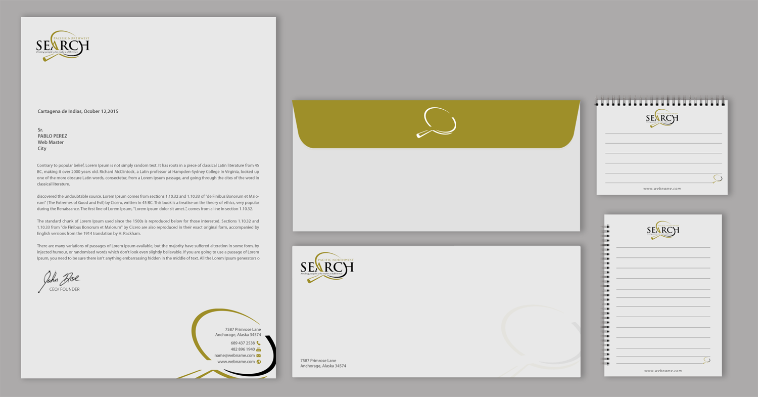 Stationery Design by chandrayaan.creative for PNW Search | Design #10792998