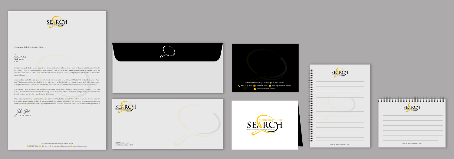 Stationery Design by chandrayaan.creative for PNW Search | Design #10805164