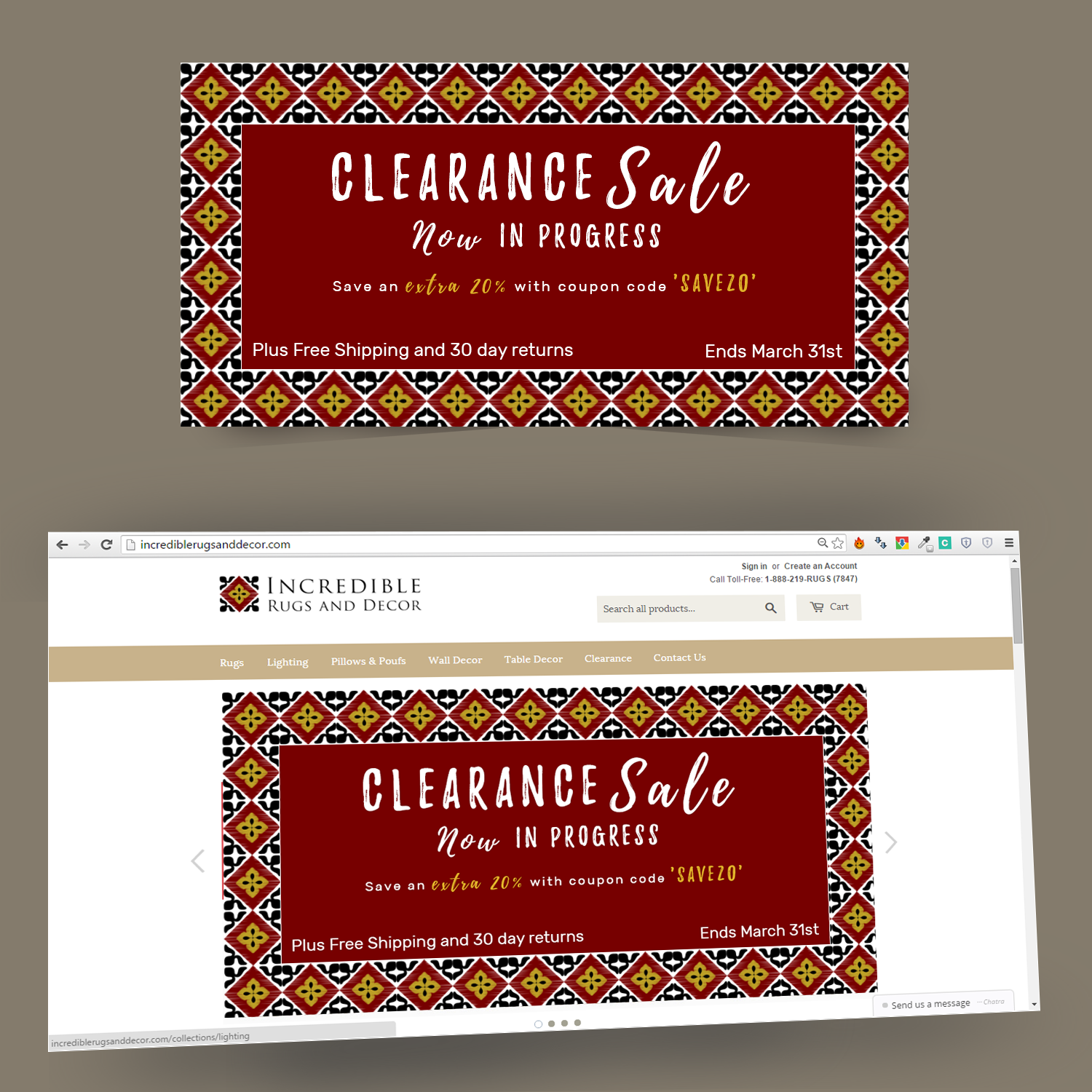 Banner Ad Design by Kristina Andonoff for Incredible Rugs and Decor | Design #10001861