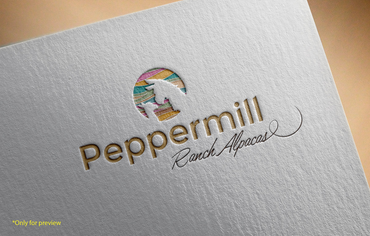 Elegant, Upmarket, Ranch Logo Design for Peppermill Ranch Alpacas by