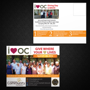 Orange County Interfaith Network, I heart OC Giving Day | Flyer Design by Mon01