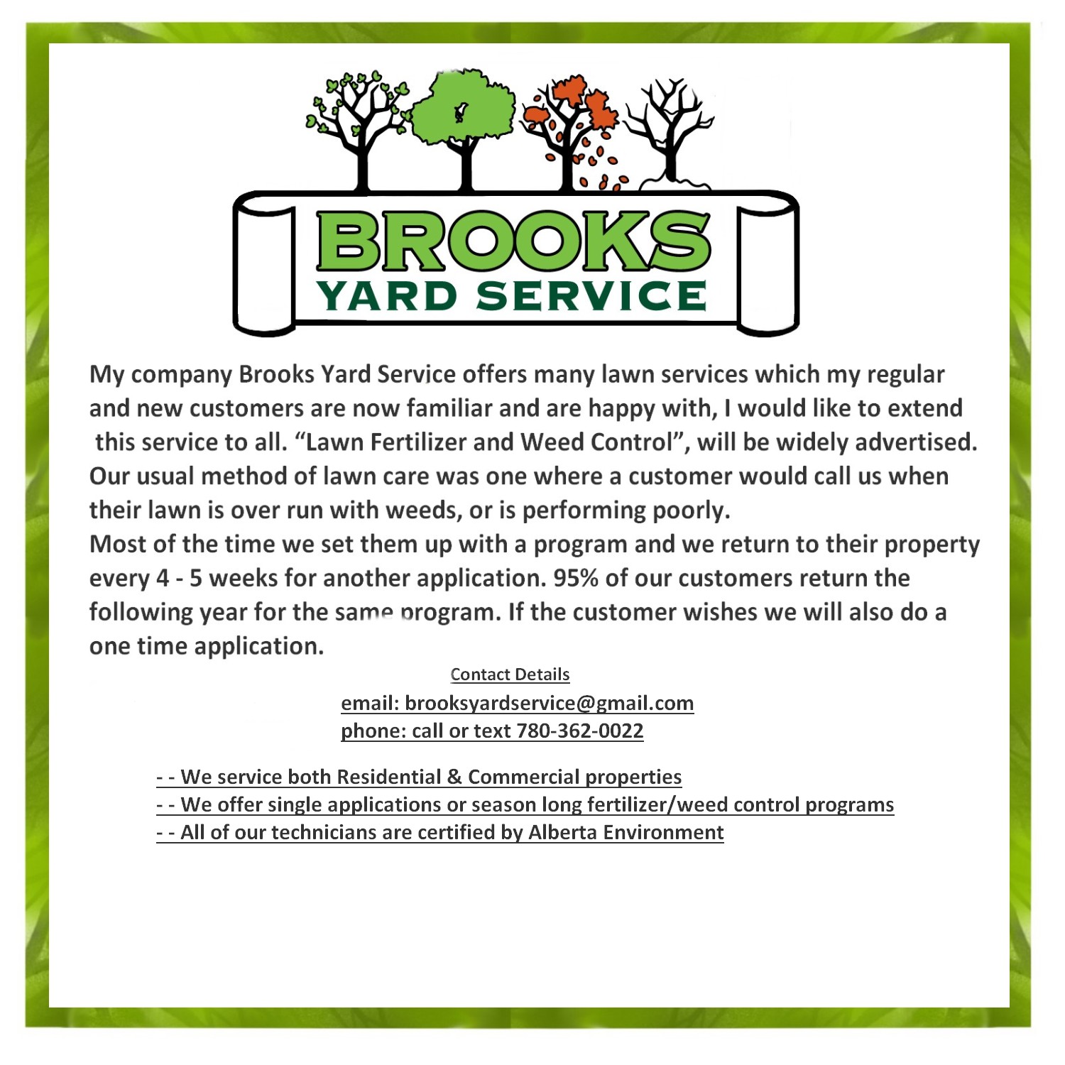 Newspaper Ad Design by designerone for Brooks Yard Service | Design #10009451