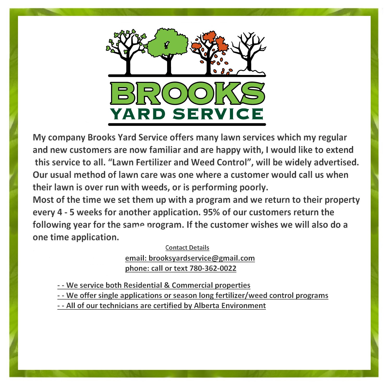 Newspaper Ad Design by designerone for Brooks Yard Service | Design #10009494