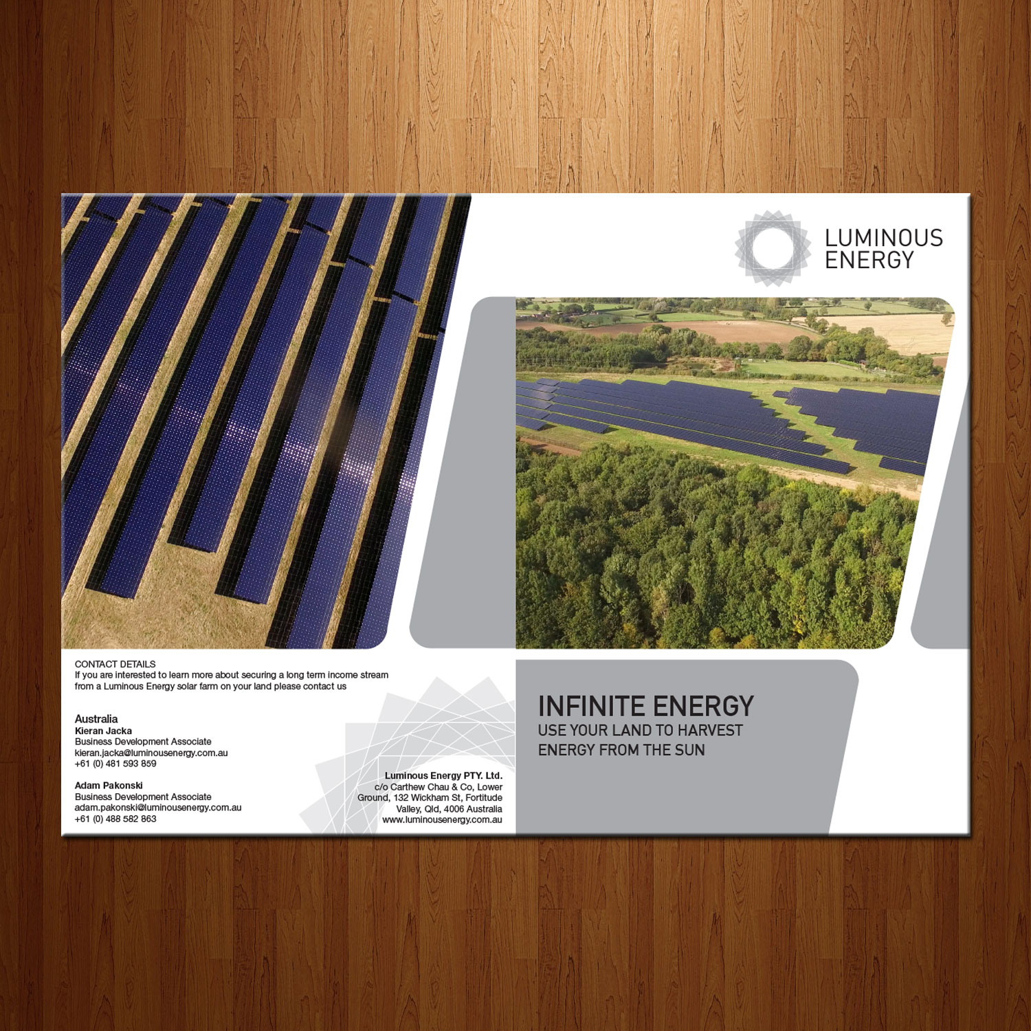 Diseño de Brochure por theblueart para Luminous Energy Ltd | Diseño #9982831