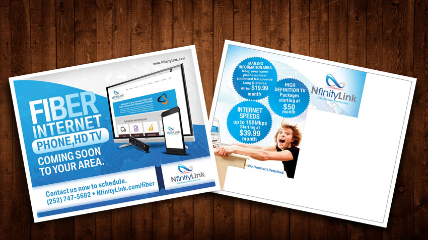 Postcard Design by johnsen designs for Infinity Network Services, Inc. | Design #10171845