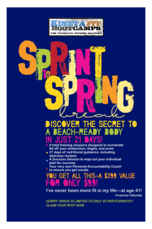 Sprint to Spring Break  21 day Challenge | Diseño de Póster por cb1318