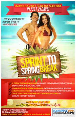 Sprint to Spring Break  21 day Challenge | Diseño de Póster por B L X C K_R X I N B O W