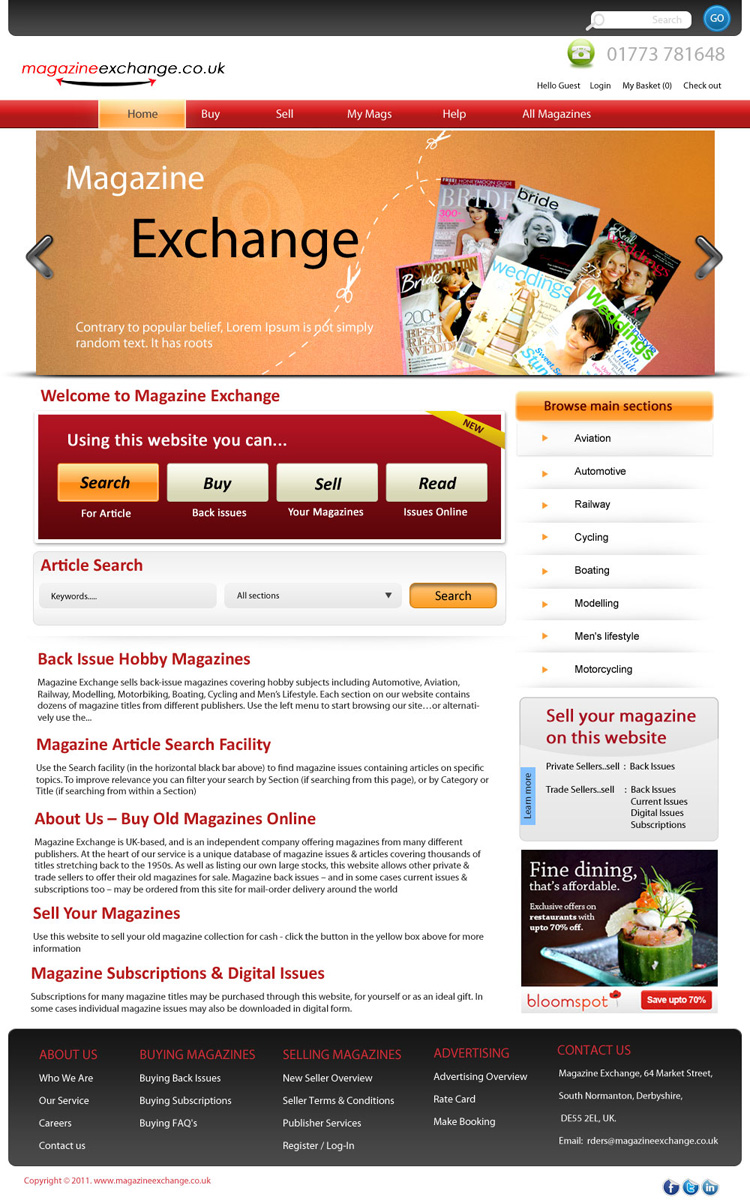 Web Design by pb for Magazine Exchange | Design #461100