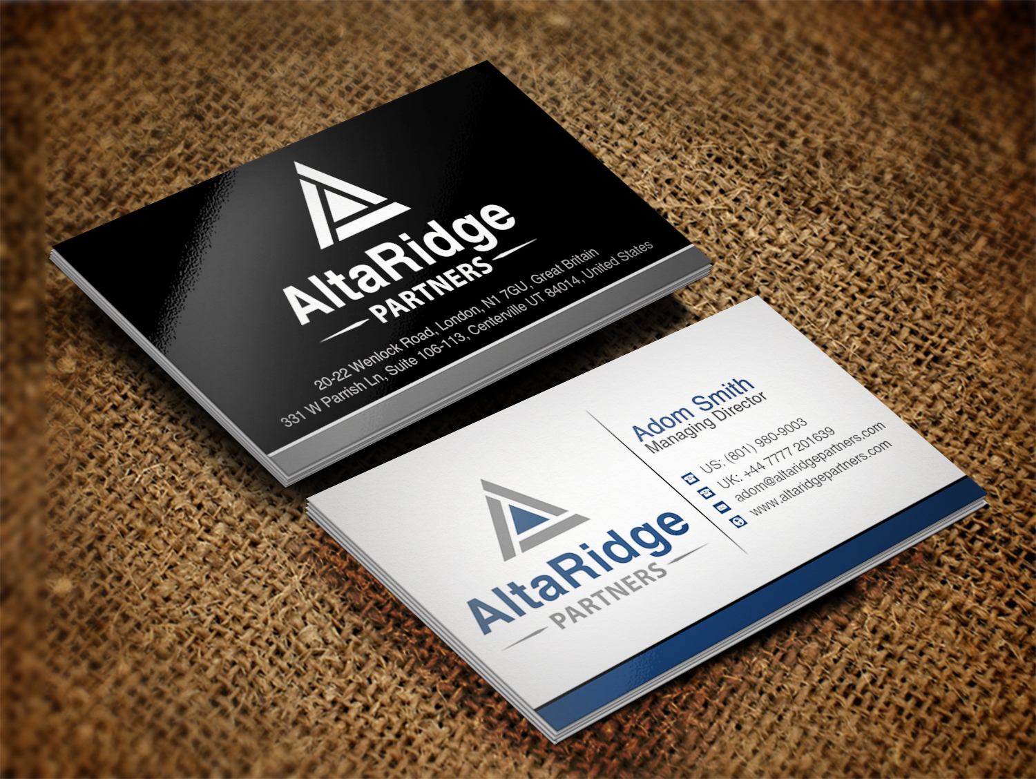 Business Card Design by Pixi Dust for AltaRidge Partners | Design #10017565