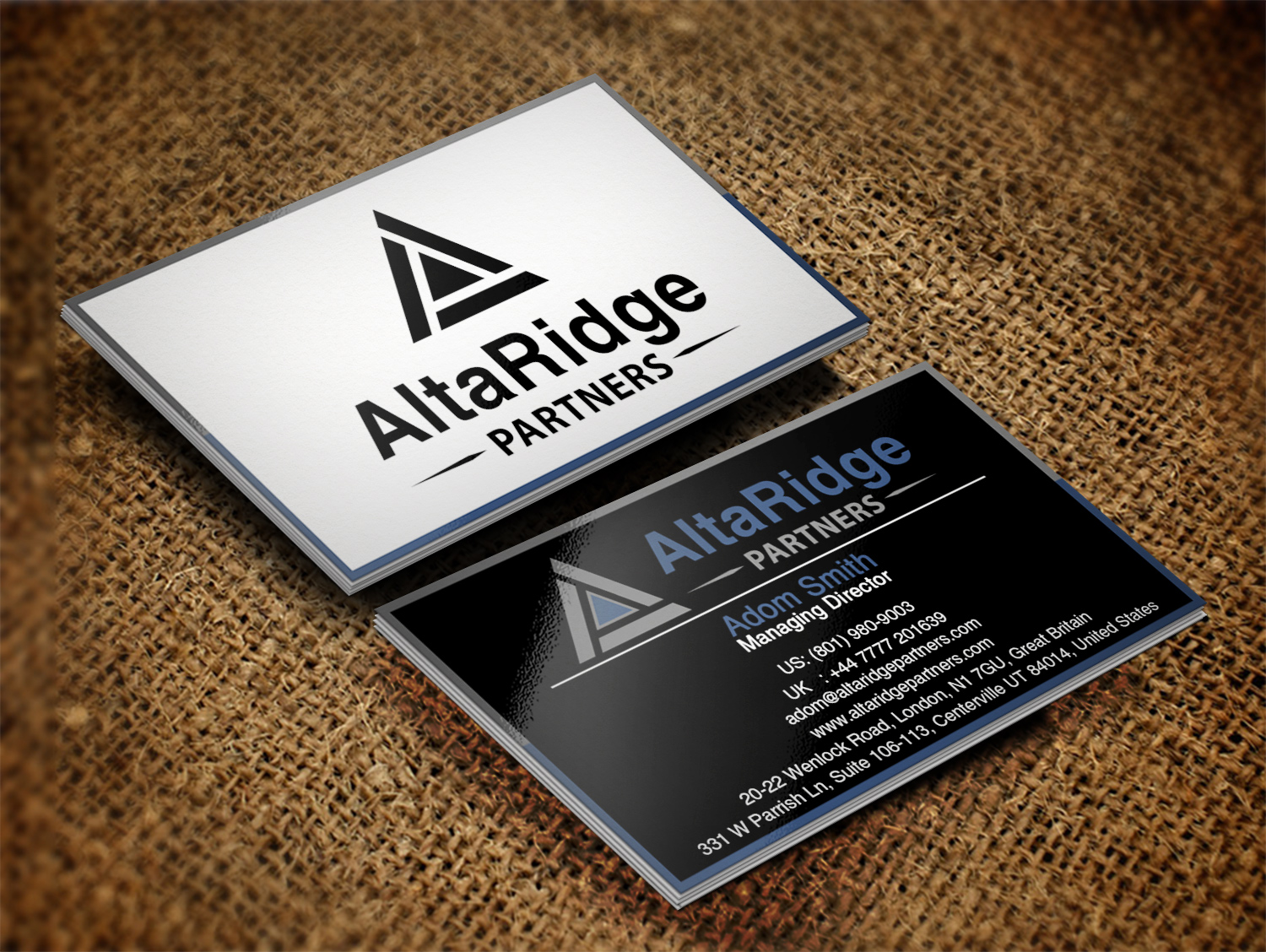 Business Card Design by Pixi Dust for AltaRidge Partners | Design #10017566