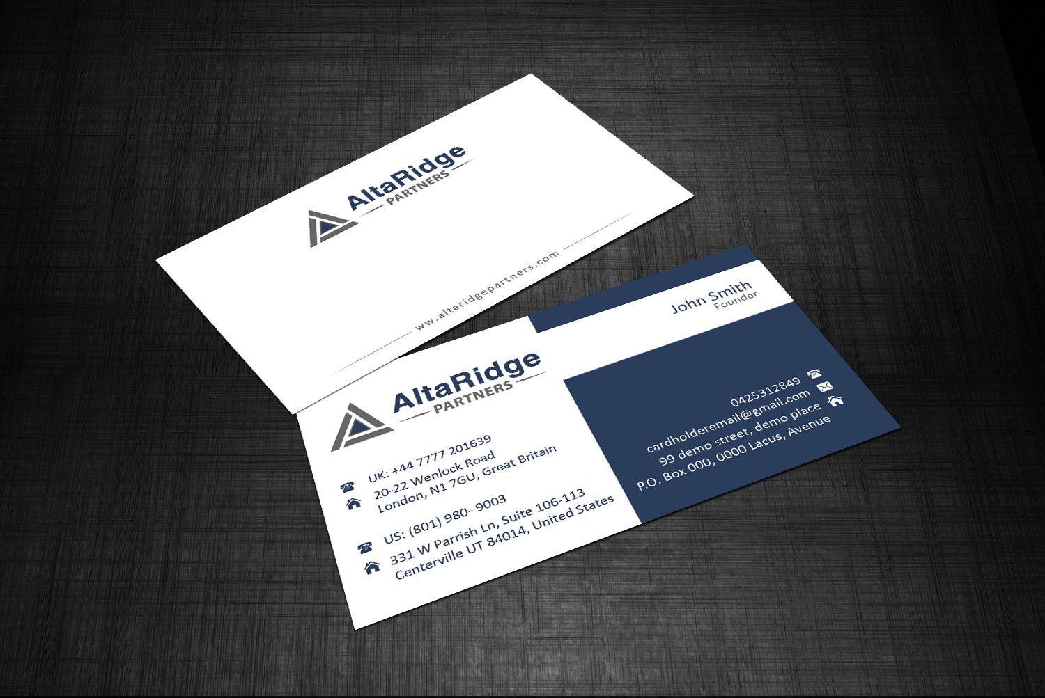 Business Card Design by shaikhdesign for AltaRidge Partners | Design #10014857