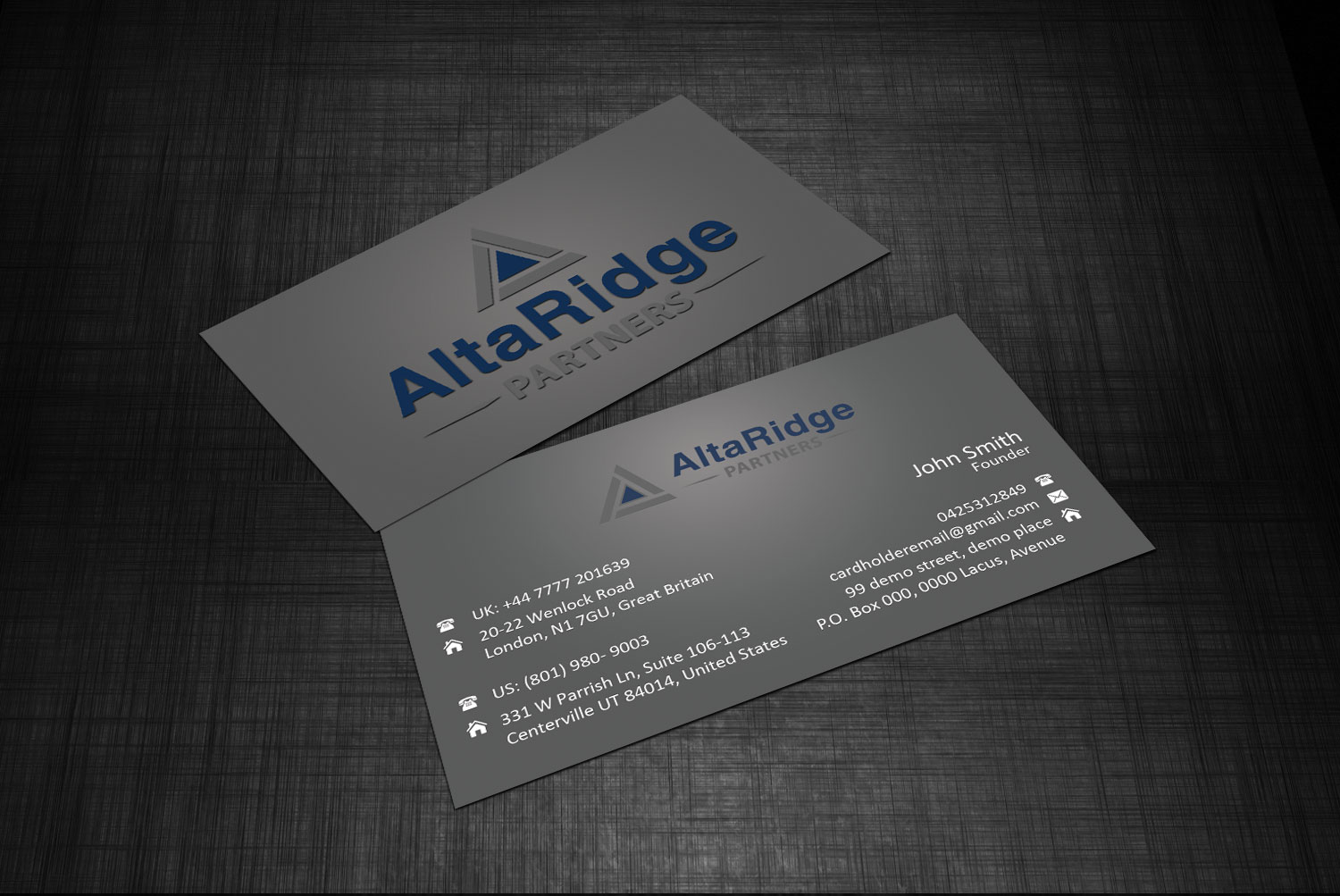 Business Card Design by shaikhdesign for AltaRidge Partners | Design #10018198