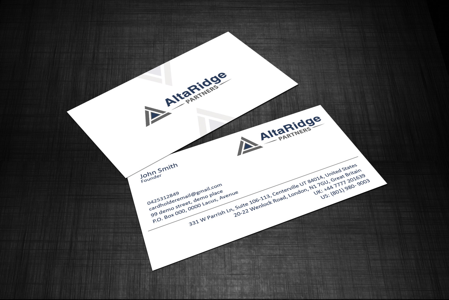 Business Card Design by shaikhdesign for AltaRidge Partners | Design #10061968