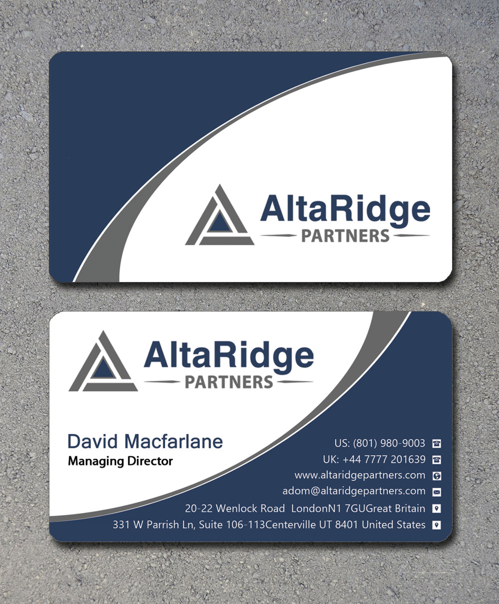 Business Card Design by Lanka Ama for AltaRidge Partners | Design #10017553