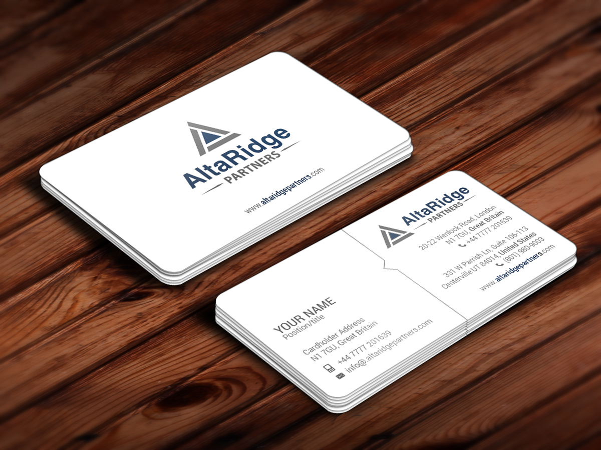 Business Card Design by snowymasterdesigns for AltaRidge Partners | Design #10048305