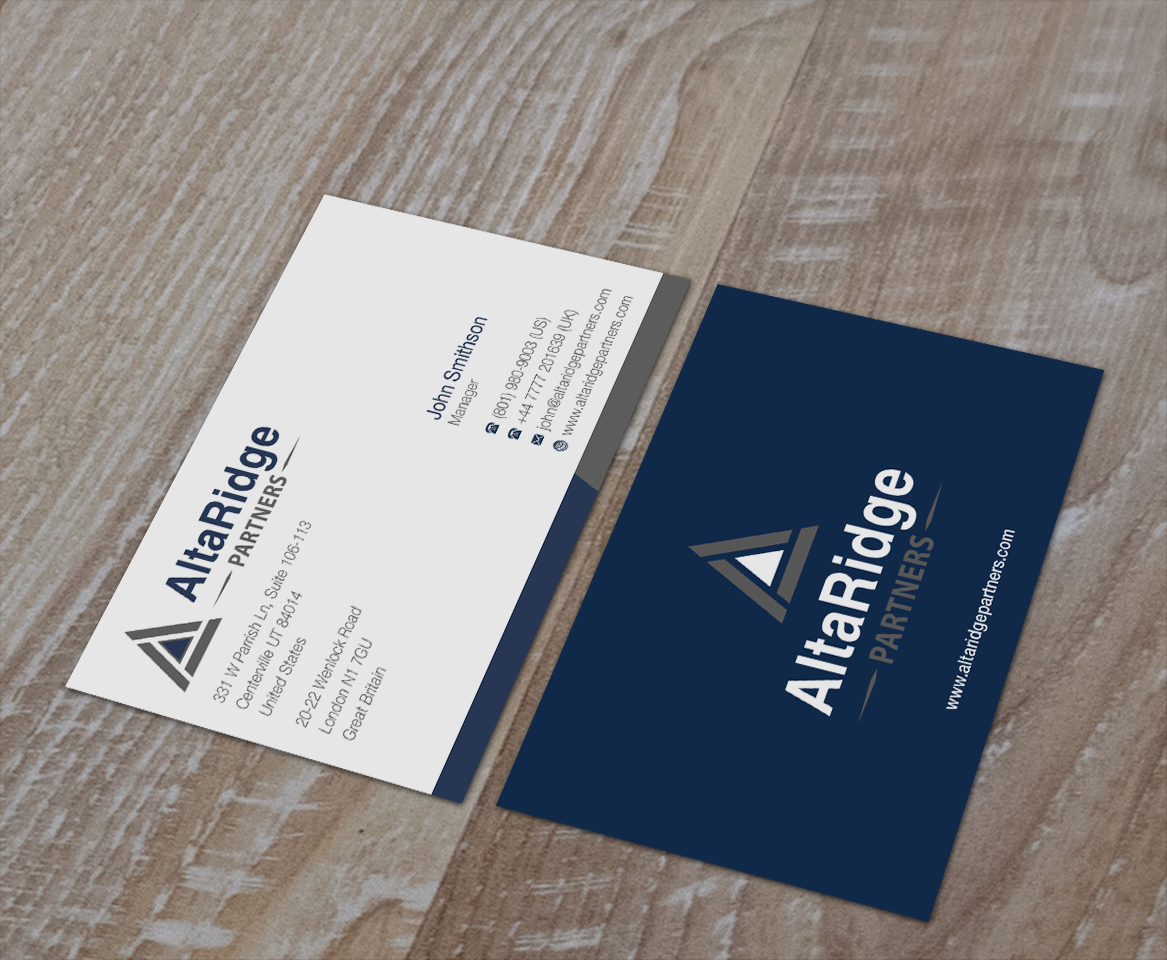 Business Card Design by bertmanuel for AltaRidge Partners | Design #10052277