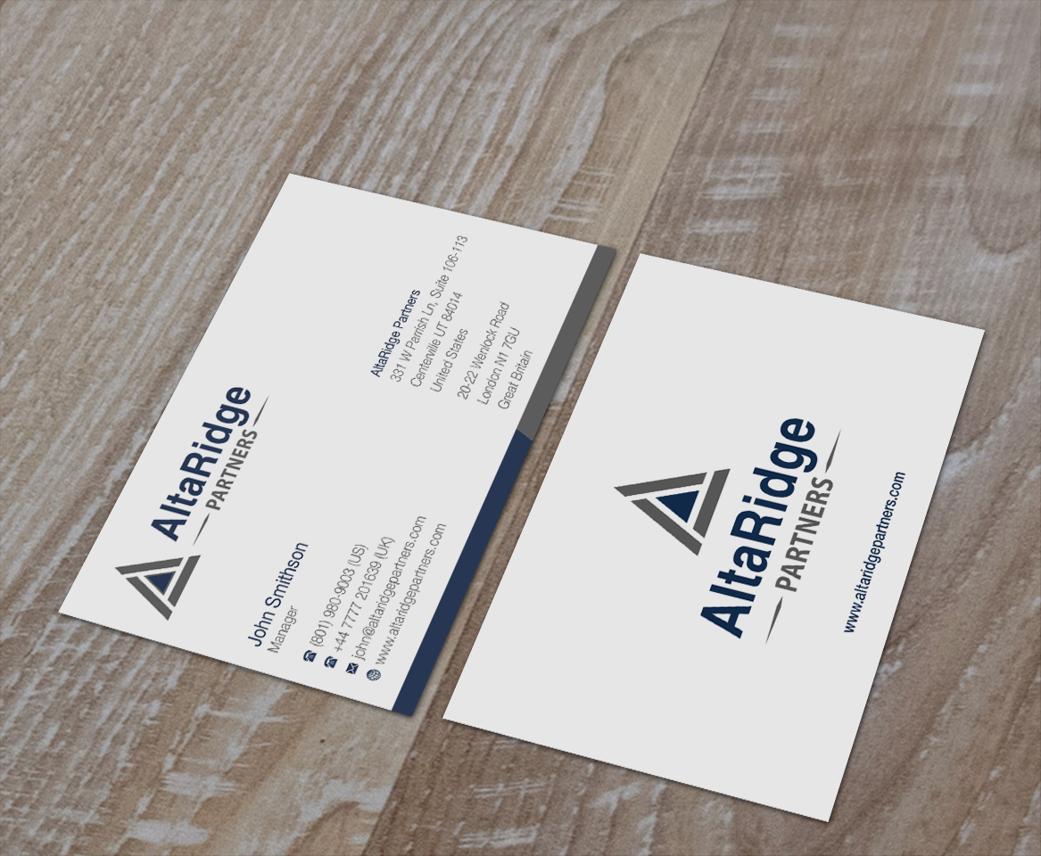 Diseño de Tarjeta de Presentación por bertmanuel para AltaRidge Partners | Diseño #10052279