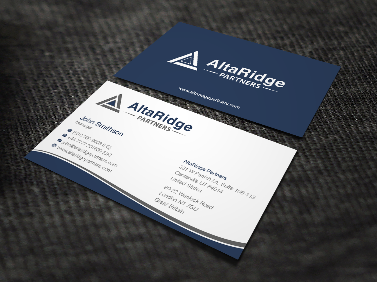 Diseño de Tarjeta de Presentación por bertmanuel para AltaRidge Partners | Diseño #10361135