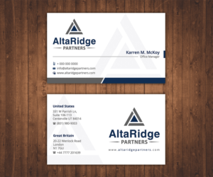 Business Card Design by Stylez Designz for AltaRidge Partners | Design: #10327436
