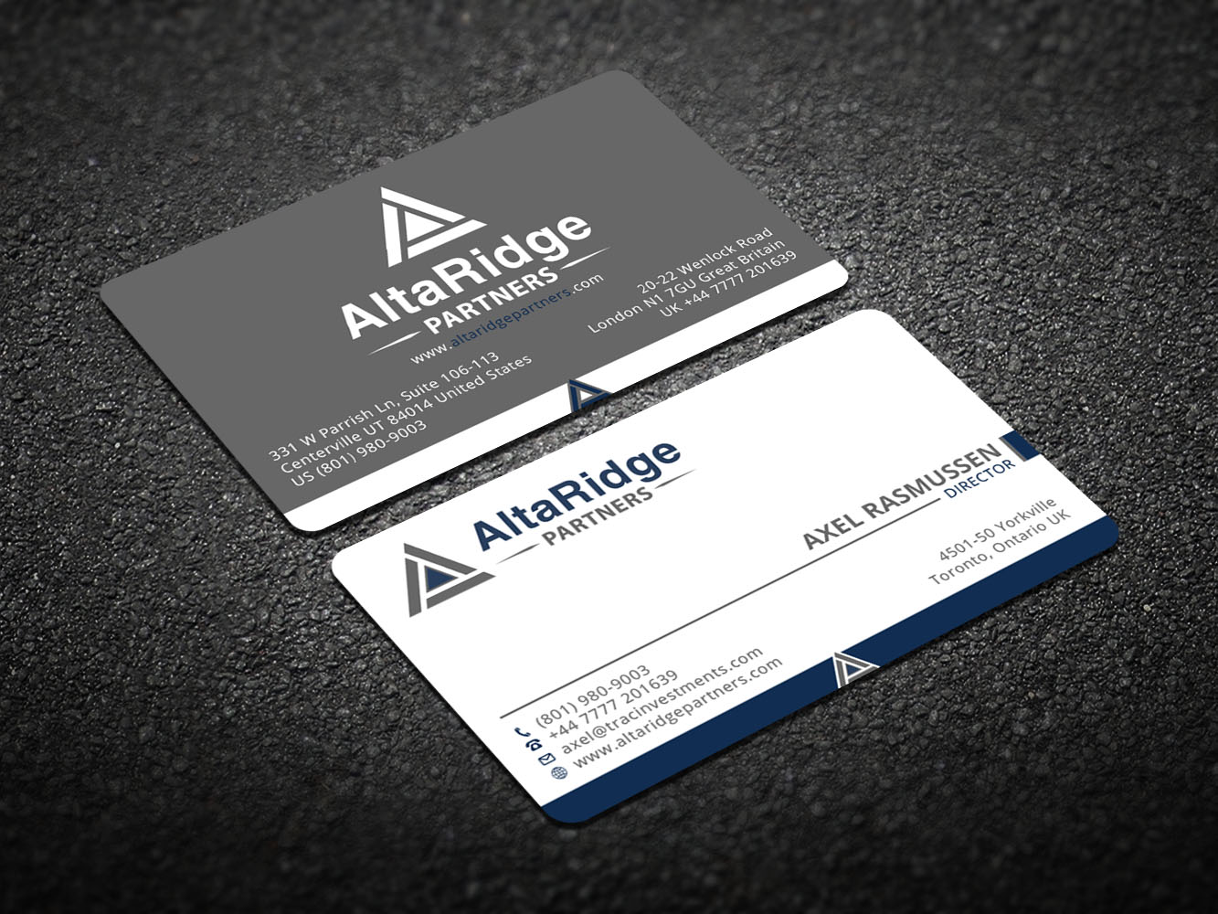 Business Card Design by Verified artistry for AltaRidge Partners | Design #10012614