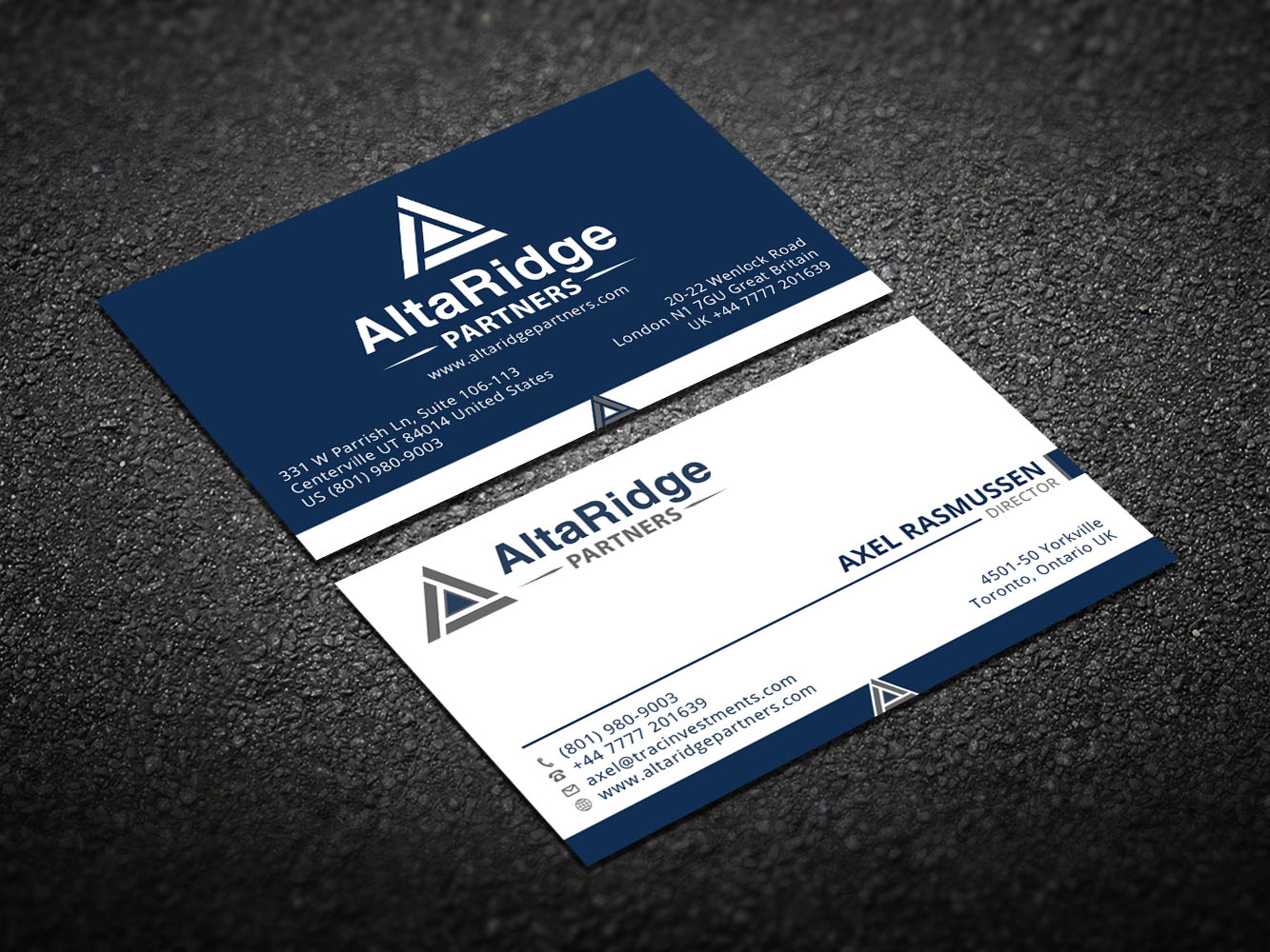 Business Card Design by Verified artistry (Design garden) for AltaRidge Partners | Design #10012615