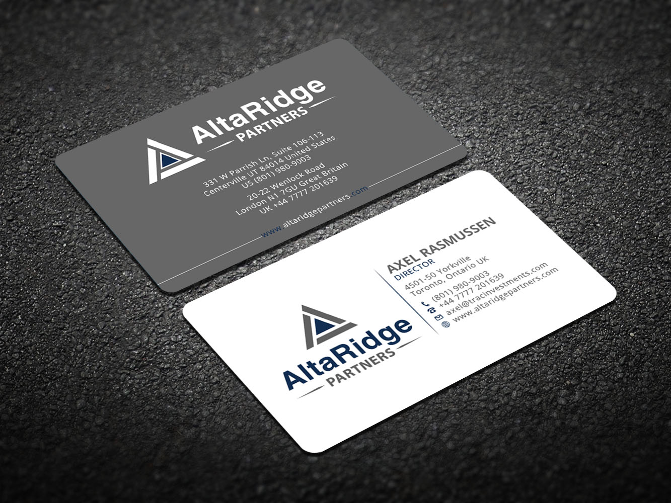 Business Card Design by Verified artistry (Design garden) for AltaRidge Partners | Design #10012617