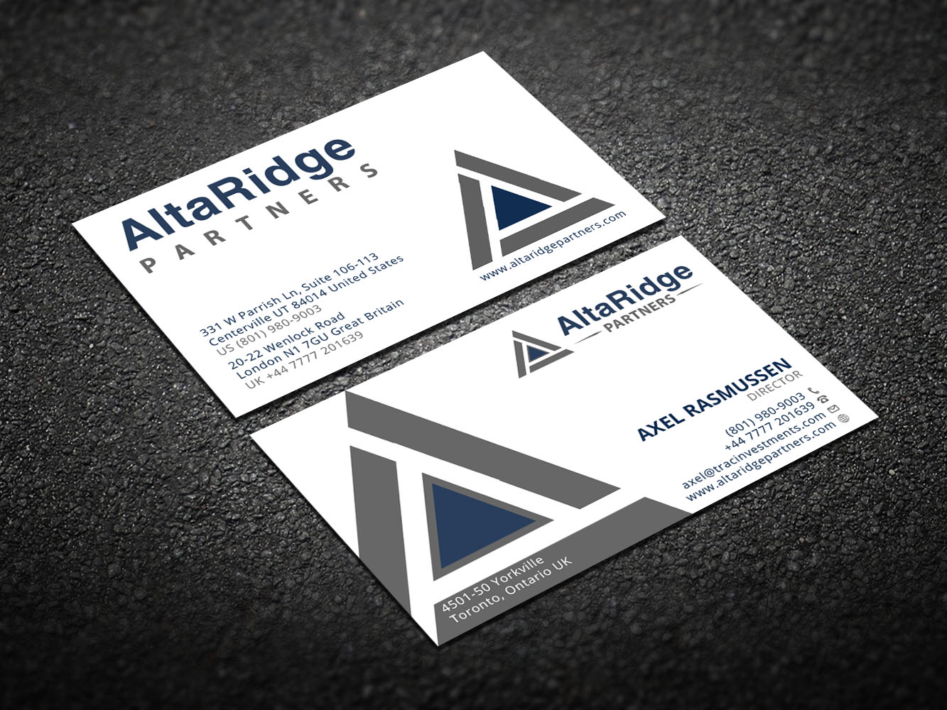 Business Card Design by Verified artistry (Design garden) for AltaRidge Partners | Design #10012625