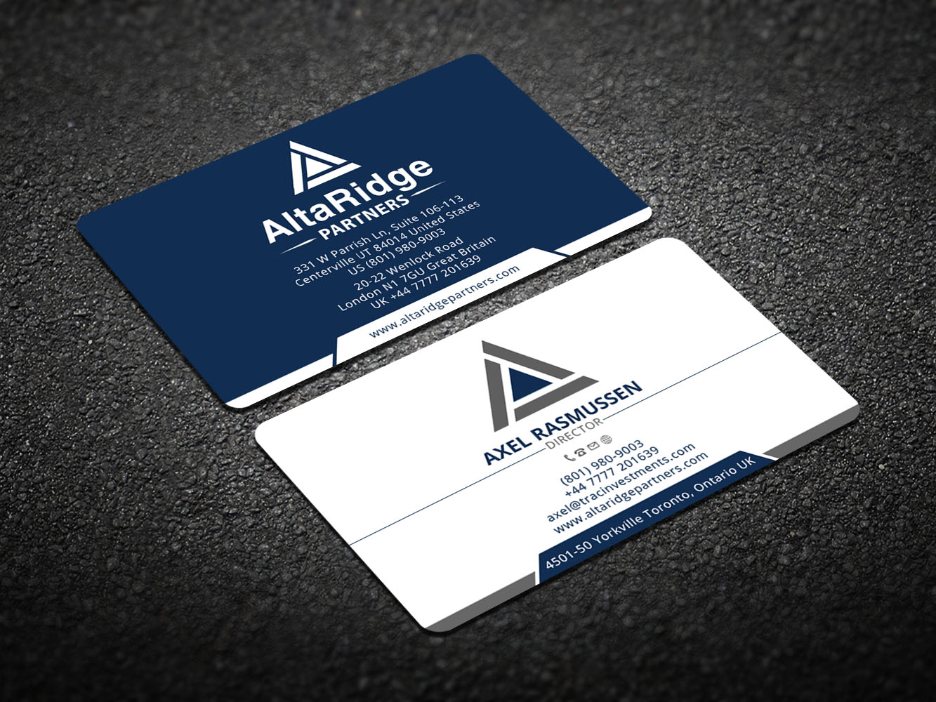 Business Card Design by Verified artistry (Design garden) for AltaRidge Partners | Design #10012630