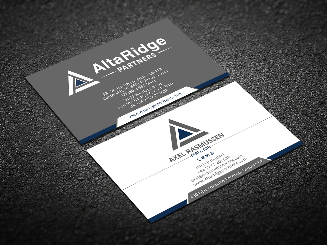 Business Card Design by Verified artistry (Design garden) for AltaRidge Partners | Design #10012632