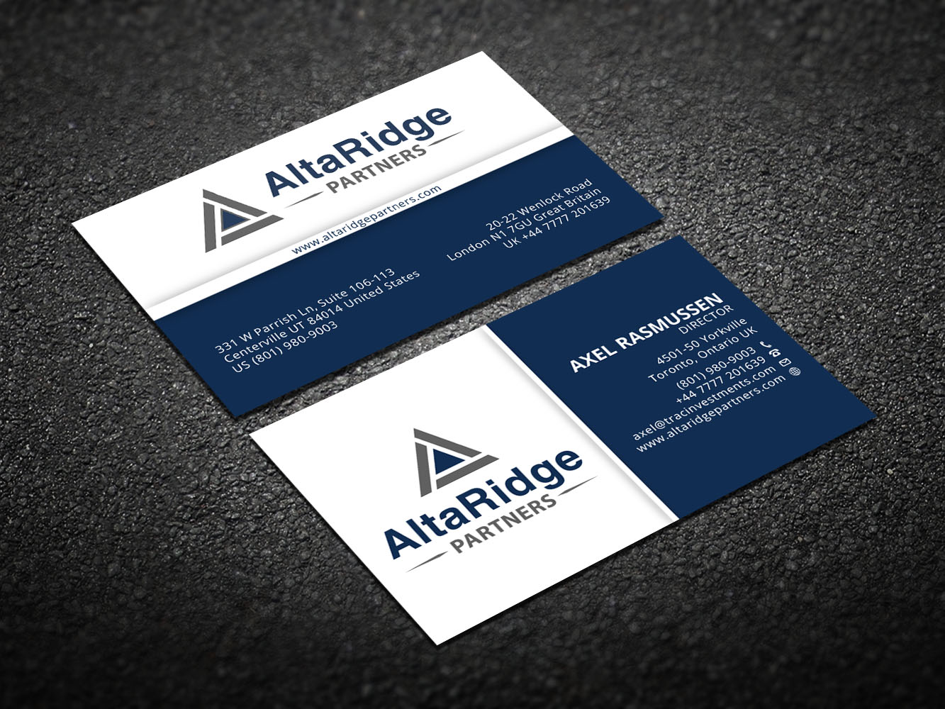 Business Card Design by Verified artistry (Design garden) for AltaRidge Partners | Design #10012636
