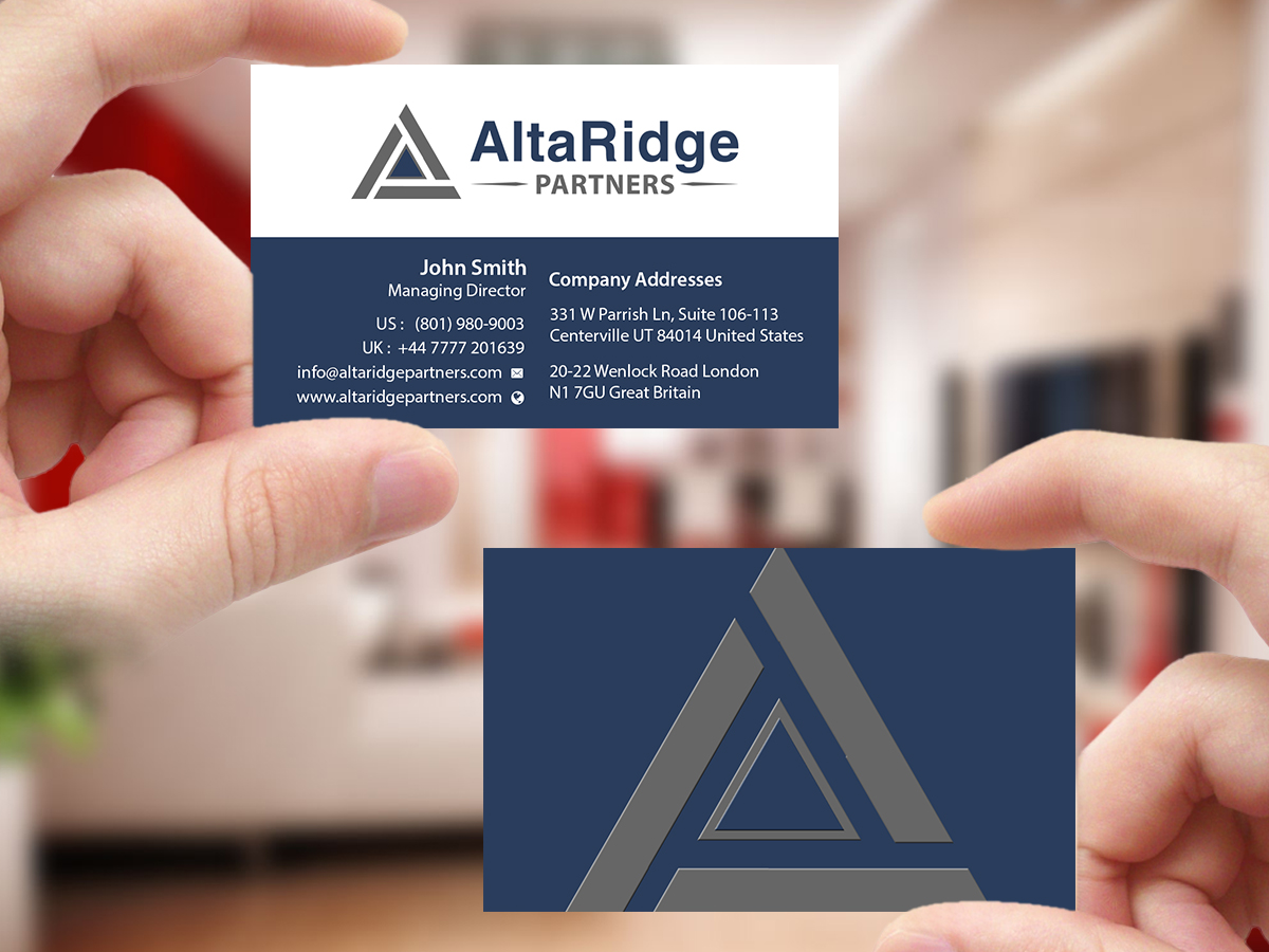 Diseño de Tarjeta de Presentación por Creations Box 2015 para AltaRidge Partners | Diseño #10081524