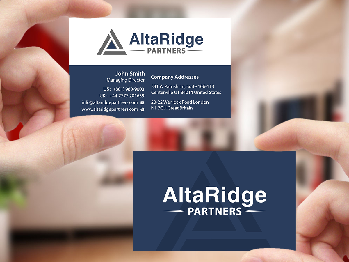 Diseño de Tarjeta de Presentación por Creations Box 2015 para AltaRidge Partners | Diseño #10081527